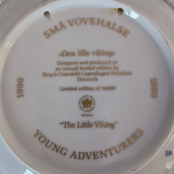 Bing & Grondahl 6" Copenhagen Porcelian Plate, "The Little Viking" from 1990 - Picture 2 of 3
